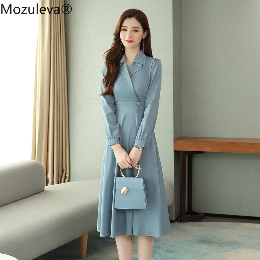 Женское винтажное платье средней длины с длинным рукавом|Женские платья| |