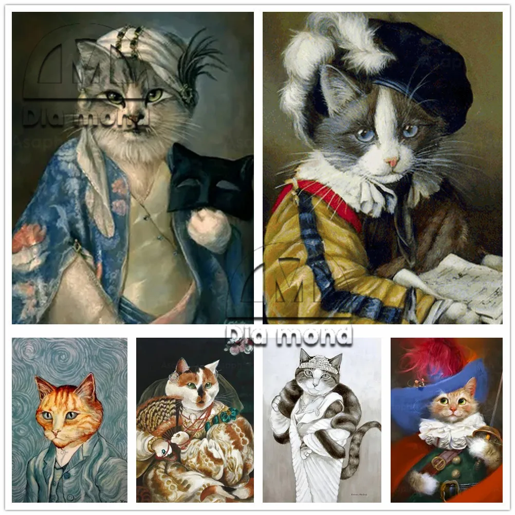 

Набор для вышивки крестиком 5D с изображением домашних животных и кошек