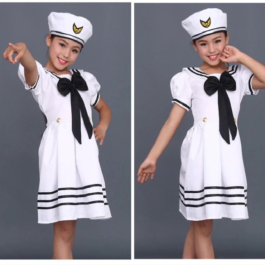 Детский хор униформа ученика начальной школы платье для девочек с галстуком