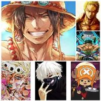fsbcgt japanese classic anime one piece oil painting by numbers diy picture by number kits drawing on canvas home wall art decor