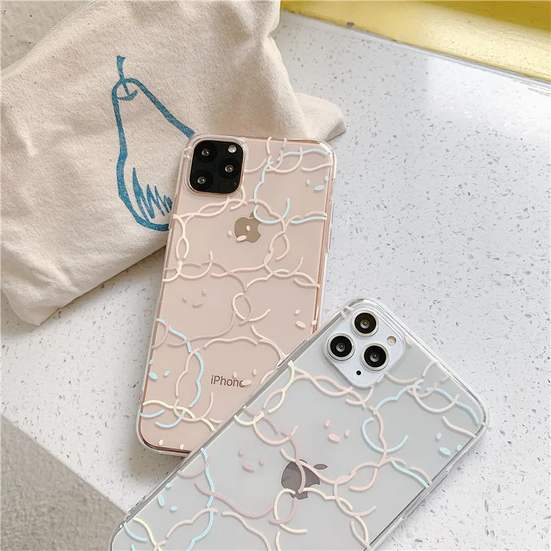 Модный прозрачный чехол для телефона с облаками iphone 6 6s 7 8 Plus X Xs Max XR стержень