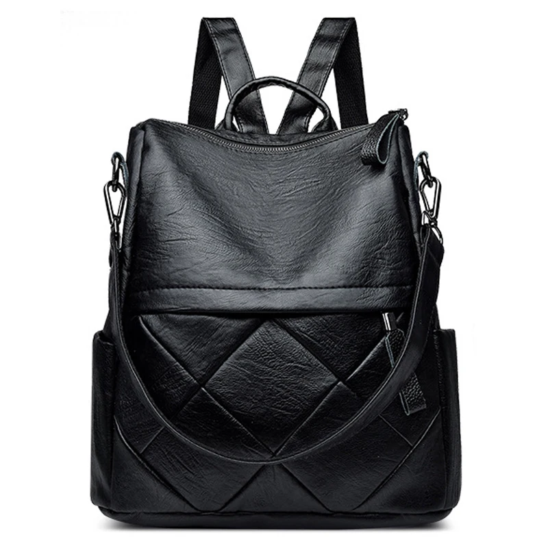 

Natural Soft Leather Backpack For Women Retro PU Rucksack Women's Knapsack Bags Travel Shoulder Bags Mochila BackPack European