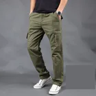 Брюки-карго мужские тактические, повседневные штаны в стиле милитари со множеством карманов, плотные армейские прямые Слаксы, длинные брюки, Осень-зима