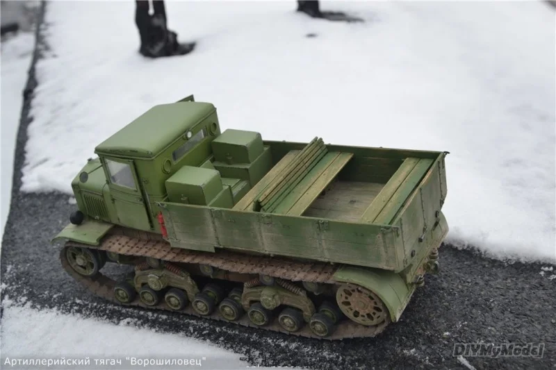 DIYMyModeI-tractor de artiller&iacute;a pesada voroshlov, juego de maqueta de papel artesanal, rompecabezas de juguete hechos a mano, regalo, utillaje de pel&iacute;cula-3