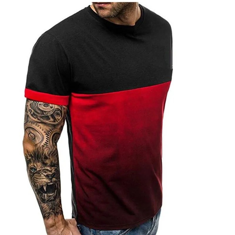2018 Мужская облегающая повседневная спортивная Однотонная футболка в стиле хип