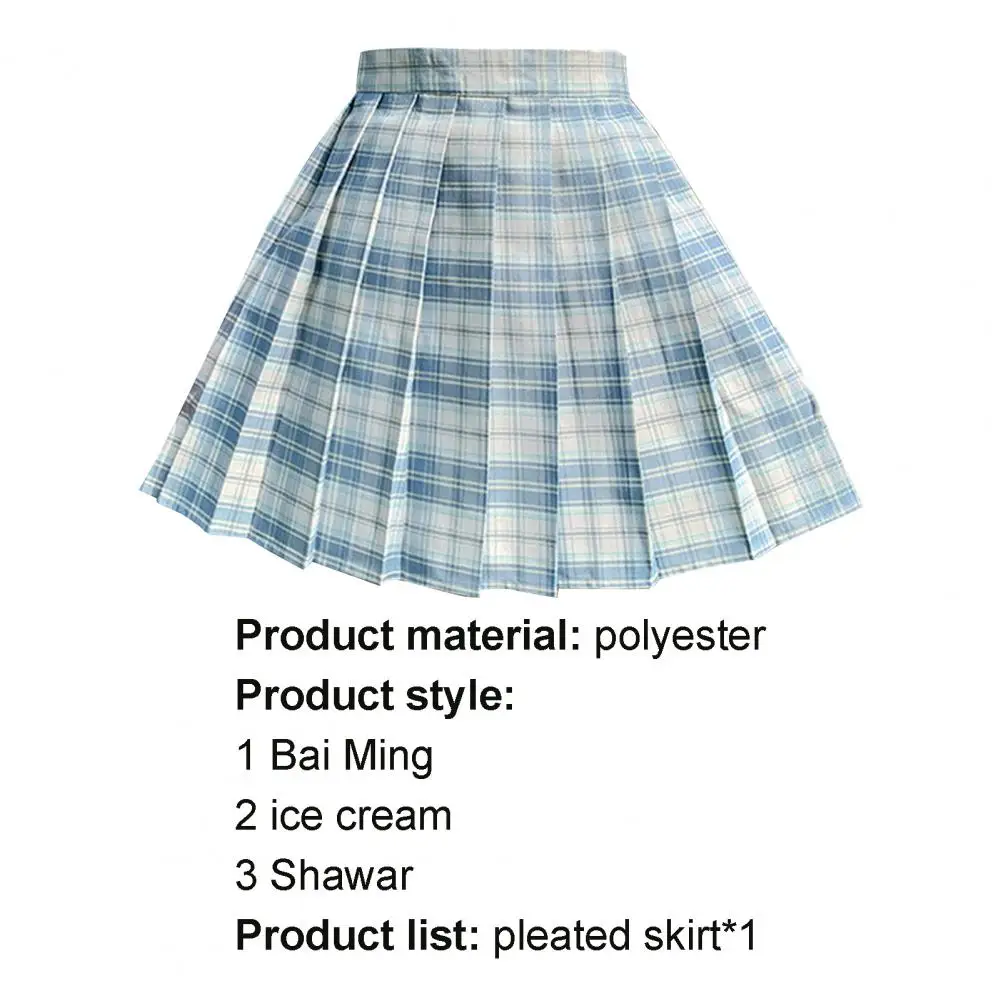 

Pleated Skirt High Waist Safety JK Sexy Grid A-line Short Skirt Half-length Skirt for Women