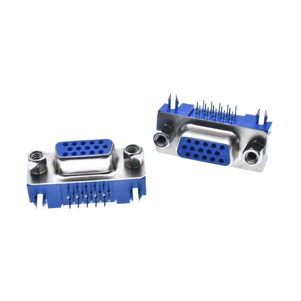 DB15 DR15 3 рядный синий параллельный порт 15Pin D Sub разъем PCB 90 градусов VGA адаптер|adapter