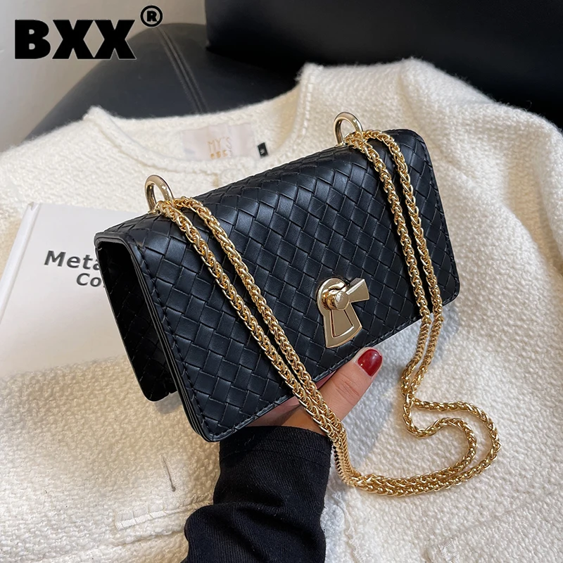 

[BXX] Woman New Brand Retro Square Small Chains PU Leather Personality All-match Crossbody Shoulder Bag Fashion Tide 2021 GF1100