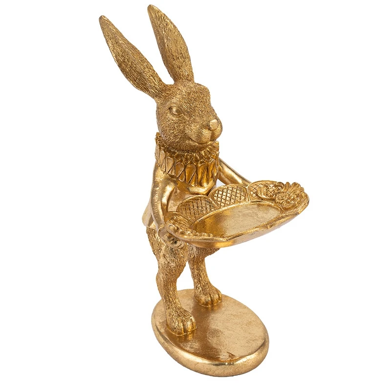 

Rabbit Jewelry Dish Gold Rings Tray Home Decor Accent Animals Jewelry Display Organizer Holder Small Furnishings