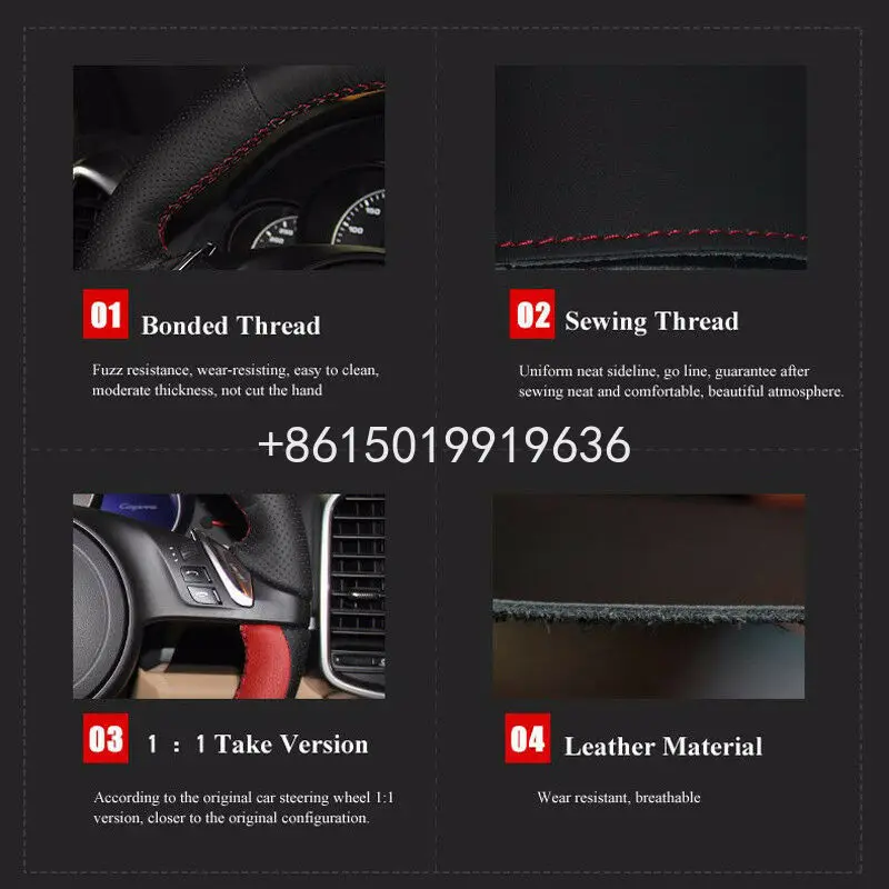 

Carbon fiber white leather DIY Car Steering Wheel Cover for Tesla Model 3 2017-2019