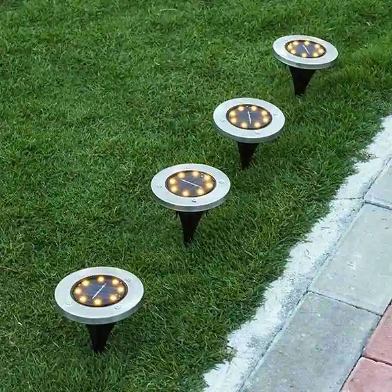 

Уличные фонари на солнечной батарее, 8 светодиосветодиодный, подземные водонепроницаемые лампы для сада, двора, дорожки