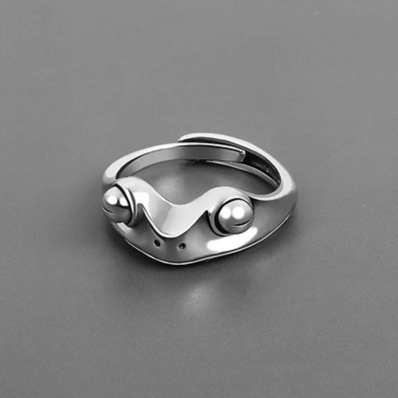 

Bohemian Vintage Frog Ring for Women Artistic Design Retro Opening Resizable Unisex Female Statement Rings Silver Color Gift