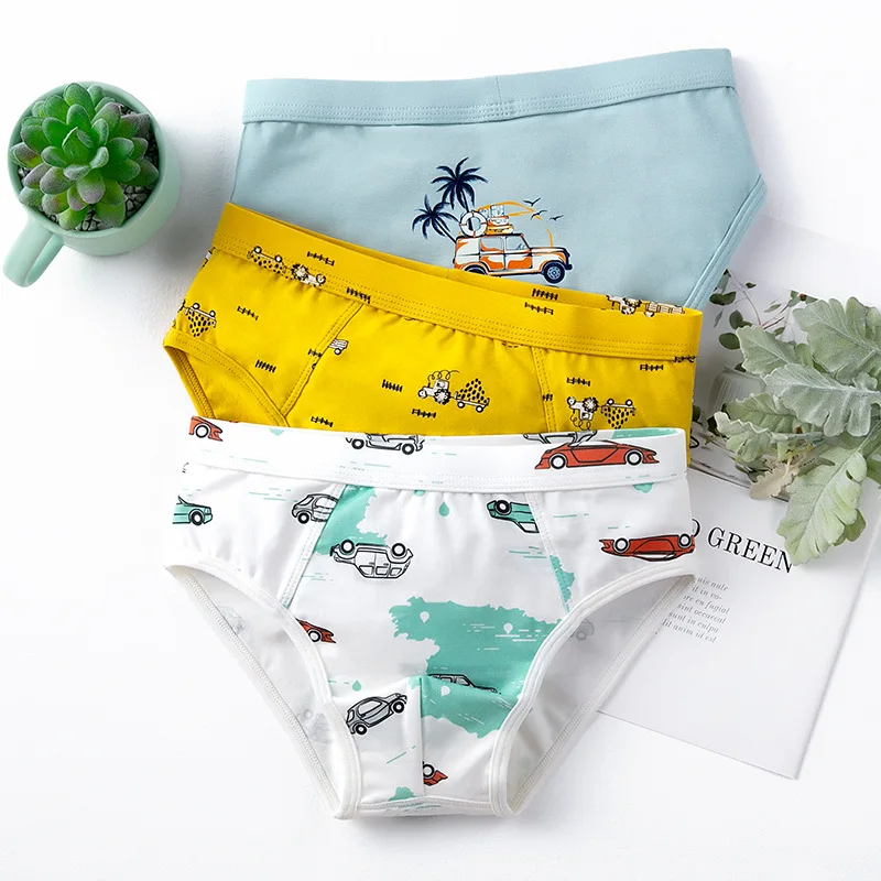 Нижнее белье для мальчиков из 100% хлопка 3 предмета детские трусы высокого