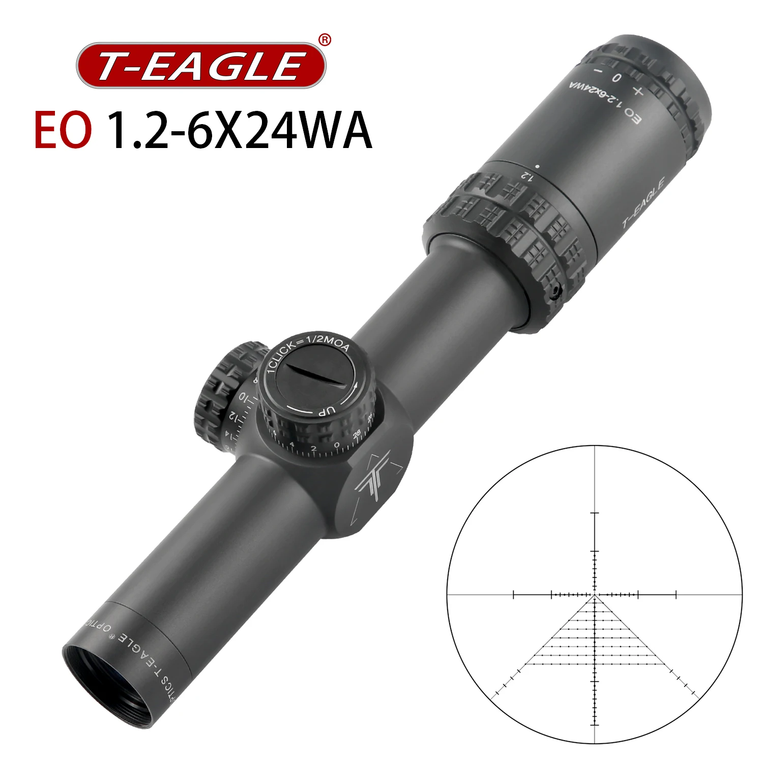 TEAGLE EO 1.2-6X24 Rifle Scopes With illumination Tactical Riflescope for Airsoft Air Guns Sniper Rifle Scope Hunting