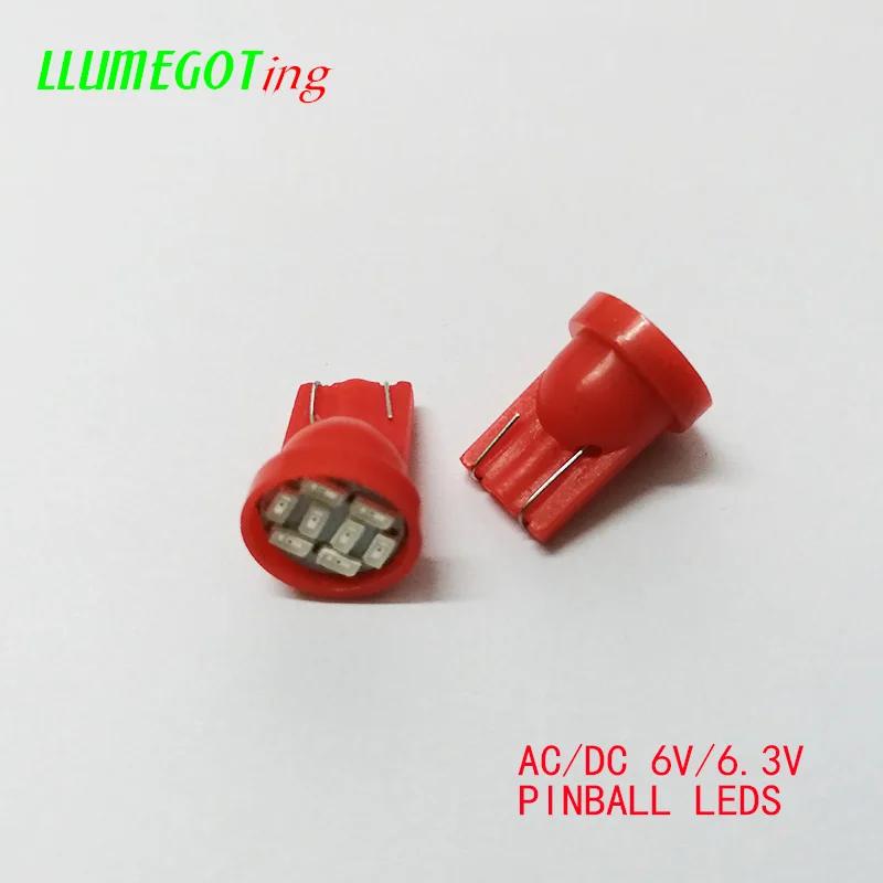 50 шт. 194 T10 #555 танкетка 8 SMD 1206 3014 неполярность несколько цветов AC DC 6V 6 3 V Bally пинбол