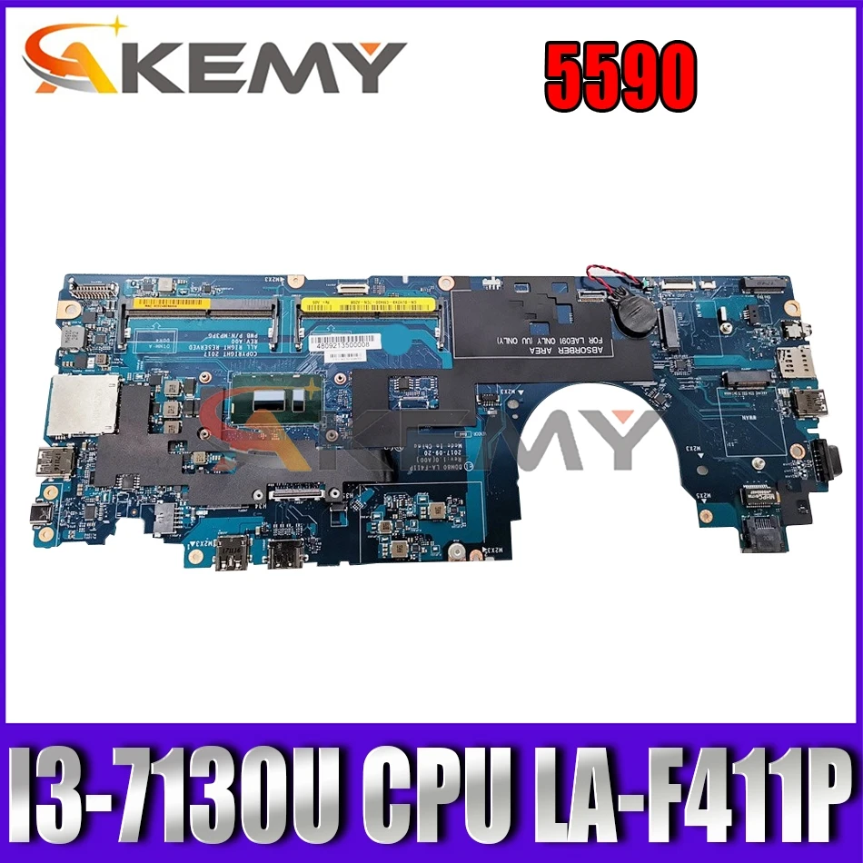 

Akemy Brand NEW DDM80 LA-F411P FOR Dell Latitude 5590 Laptop Motherboard I3-7130U CN-0PTD05 PTD05 MP3PG Mainboard 100%tested