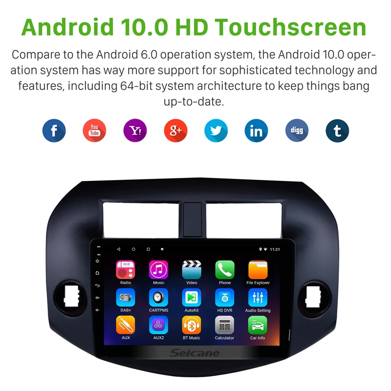 Seicane 10 1 дюймов Android 0 автомобильный мультимедийный плеер gps Navi Радио для 2007 2009 2010 2011