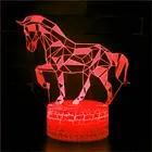 Новейший 3D светодиодный ночник в виде животного, лошади, креативный обеденный стол, прикроватная лампа, романтический фонарь в виде лошади, детское украшение для дома, подарок