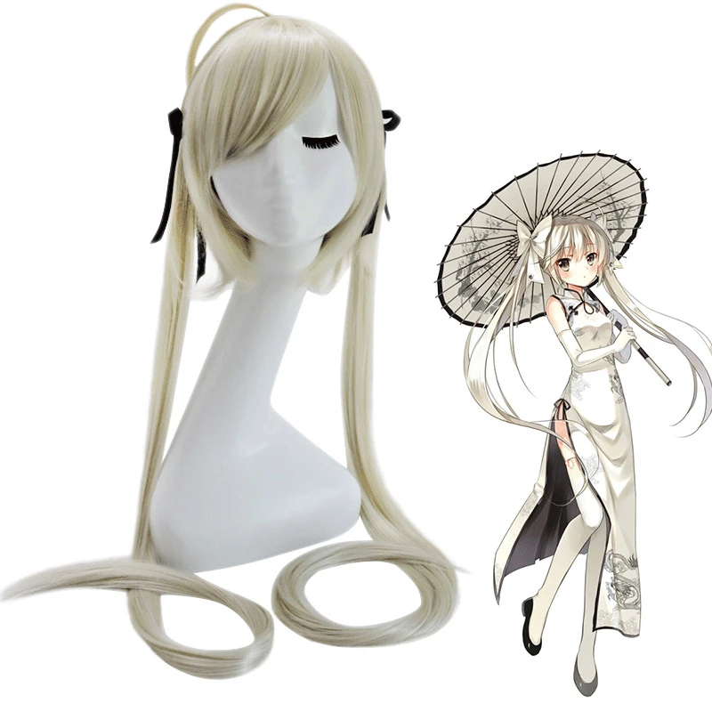 100cm Anime Yosuga no Sora Kasugano Wig Cosplay Wigs Playing Long Creamy Golden Hair Halloween 1:1 Cap |
