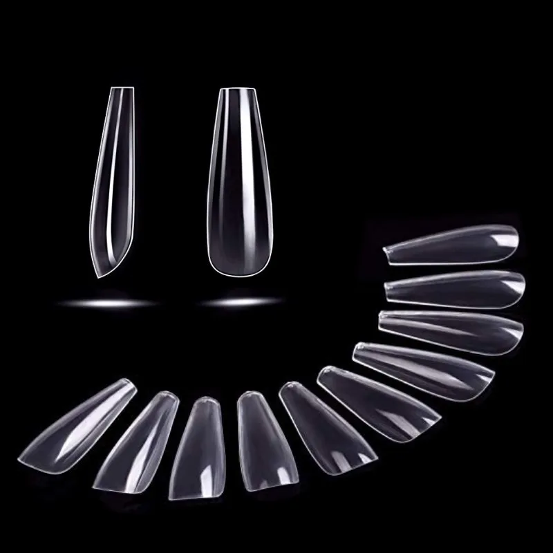 Накладные ногти для женщин 100 шт. белый/прозрачный/натуральный гроб инструменты