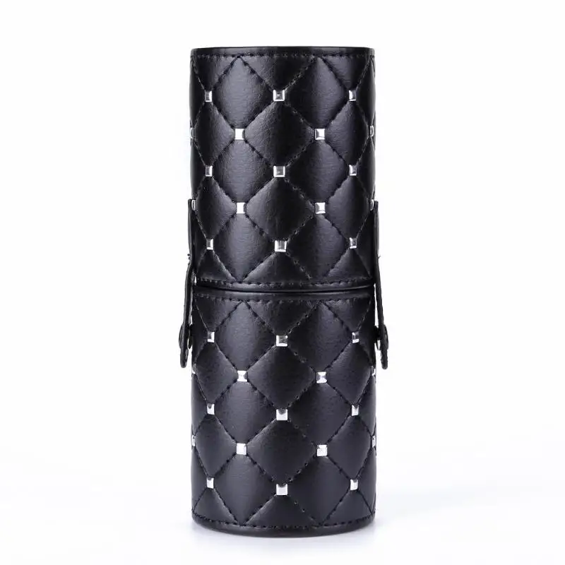 S Black 18x7cm Модный держатель для макияжа, чехол из искусственной кожи, дорожная подставка для ручек, для хранения, косметические кисточки, кисточки в сумке, органайзер, инструменты для макияжа - Цвет: S Black 18x7cm