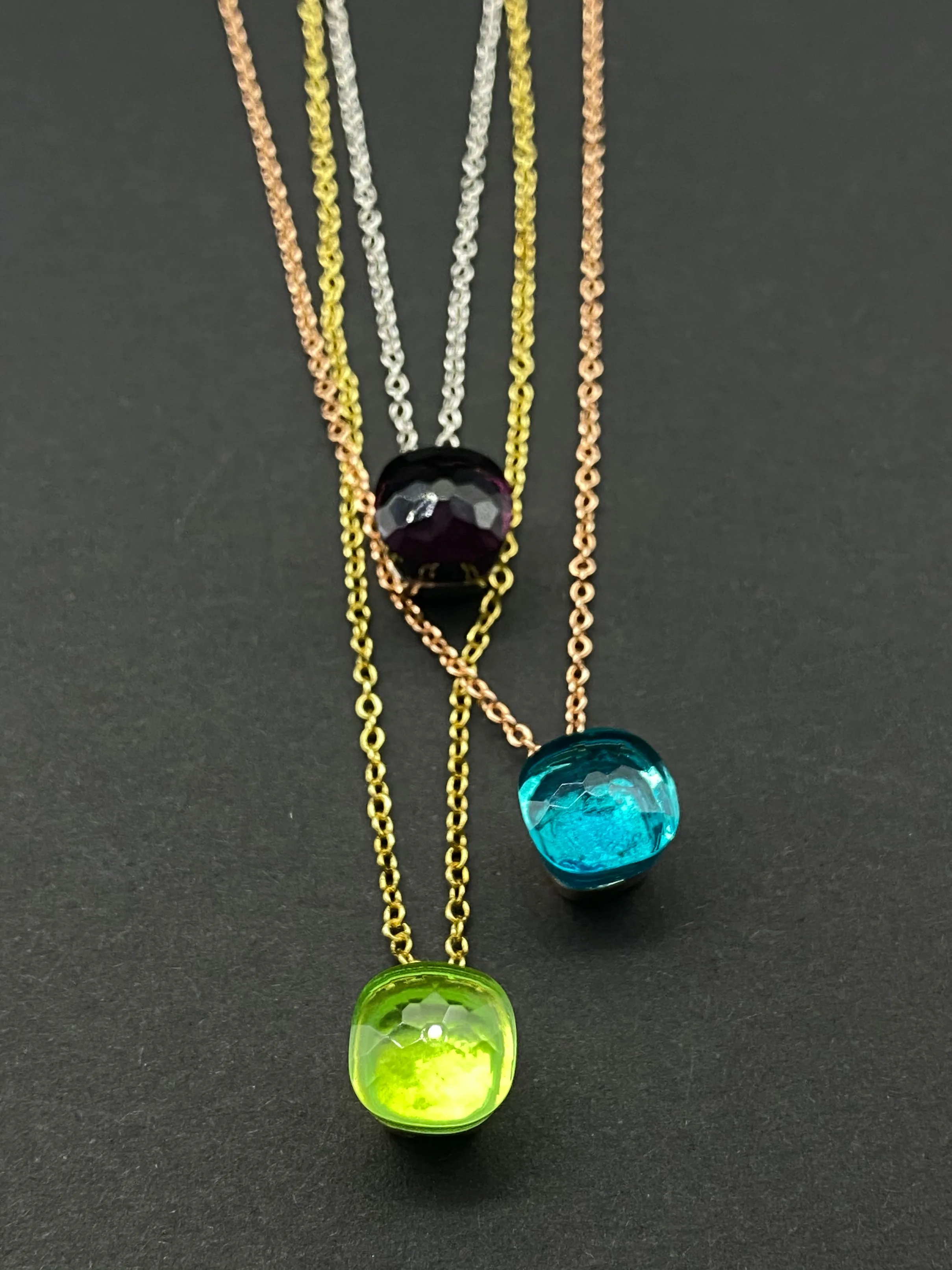 

Candy Style Necklace For Women Natural Purple Crystal Pendant Necklace 28 Colors Gold Plated Fashion Jewelry Gift