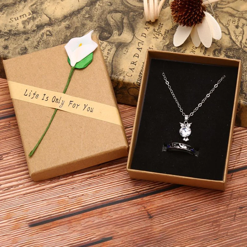 1 шт. креативная коробка для ювелирных изделий ретро крафт бумага кольцо