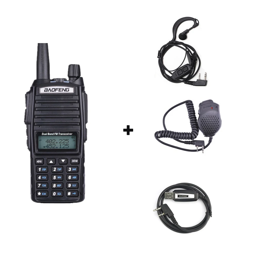 add earp-mic-cab Baofeng двухстороннее радио UV-82 рация 8 Вт 128 канал двухдиапазонный УКВ 136-174 МГц 400-520 МГц Портативный Baofeng UV82 радиоприемник - Цвет: add earp-mic-cab