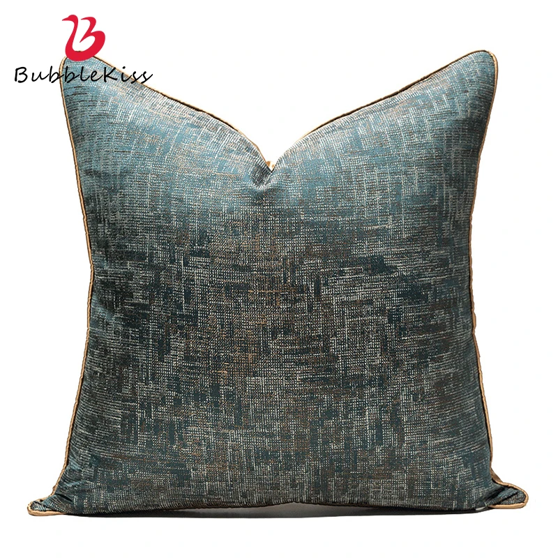 

Bubble Kiss Blue Green Cushions Covers For Home Sofa Luxury Beds Square Pillow Case Hidden Zipper Bay Window Decor Pillowcover