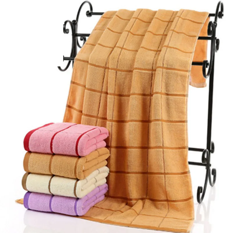 

Клетчатое хлопковое банное полотенце для женщин подарок для душа для взрослых мягкое 70*140 см розовое фиолетовое большое полотенце для ванно...