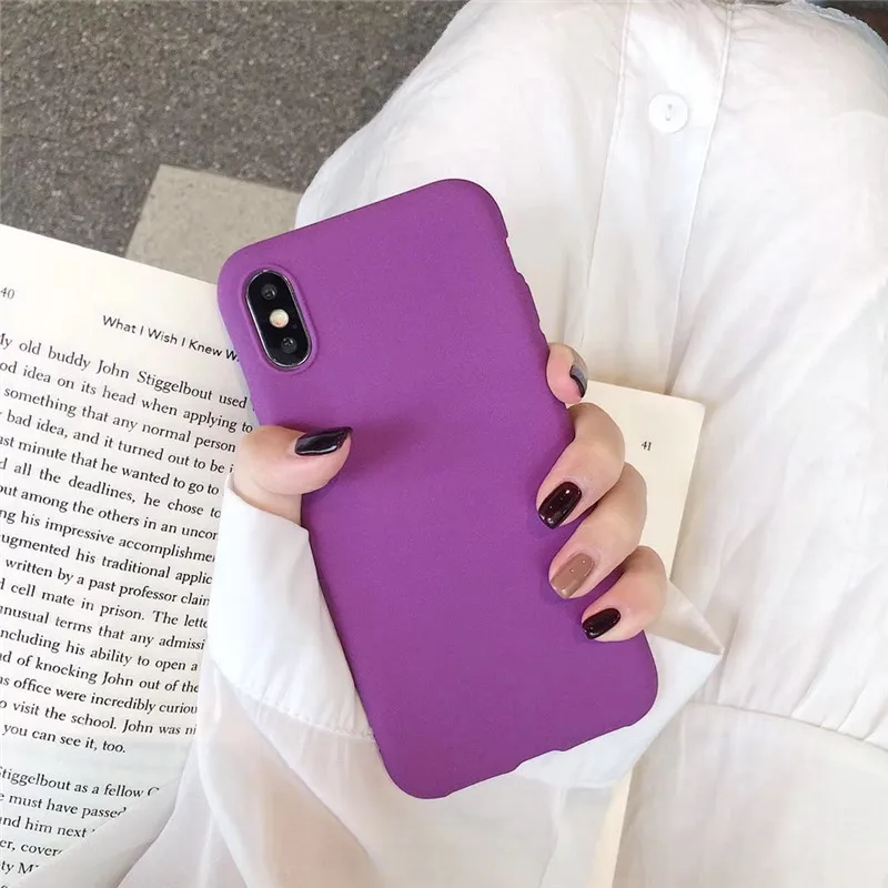 Матовый фиолетовый однотонная цветная крышка телефонные чехлы для samsung Galaxy A10 A20