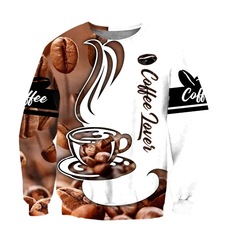 

Fashion 3D full body print love coffee men's Hoodie Sweatshirt Unisex Street zipper Pullover casual jacket Sweatshirt