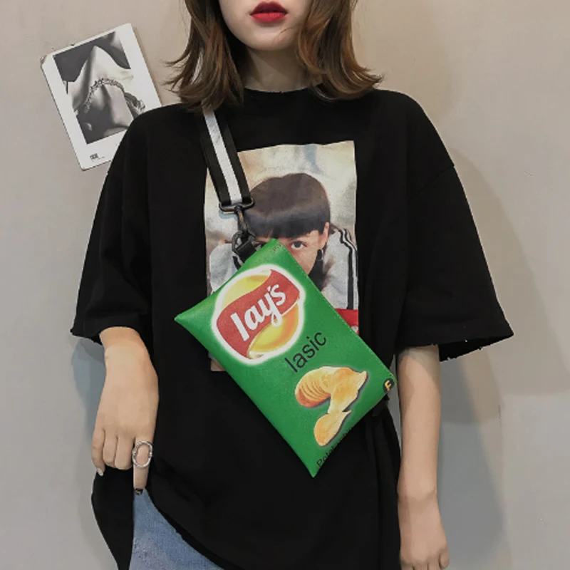 La MaxZa модные женские сумки на плечо яркие цвета с картофельными чипсами молнии