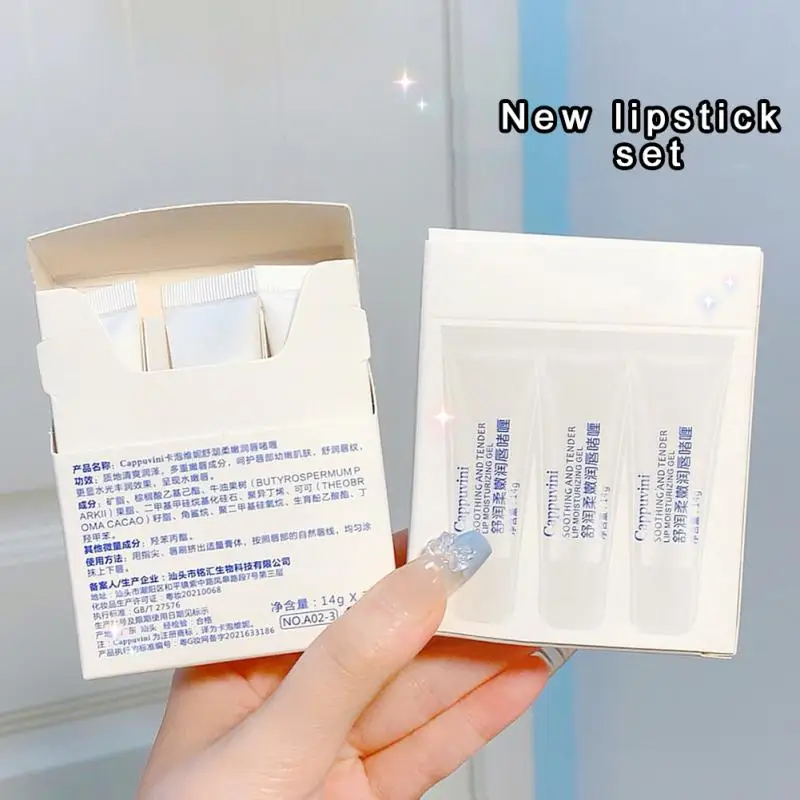 

CAPPUVINI 3Pcs/set Liquid Lipstick Lip Cream Moisturizing Lip Balm Hydrating Gel Lip Care Repair Lip Light Lines Skin Care TSLM2