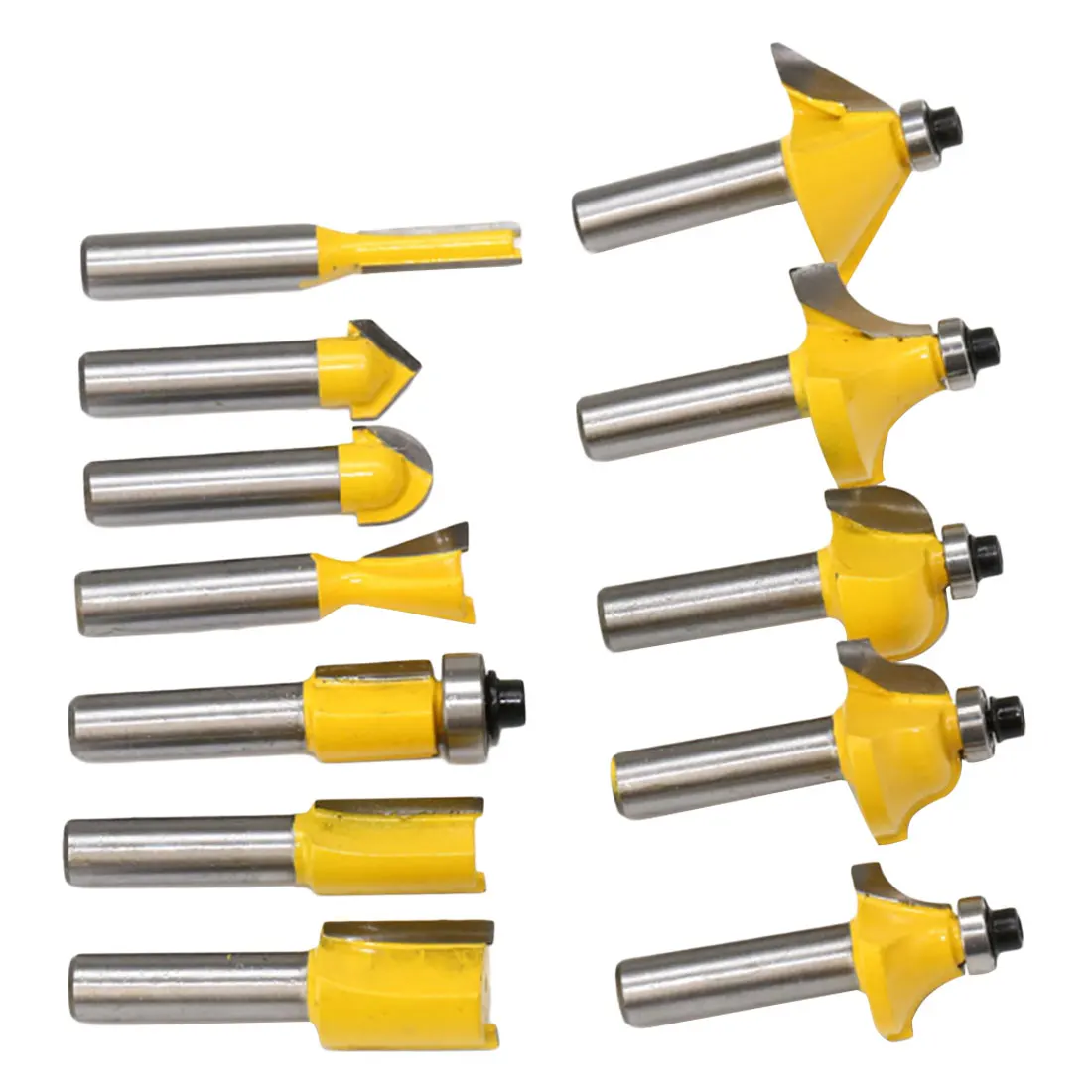 

8mm Shank Milling Cutter Machine Set Router Bit for Wood Carbide Mill Woodworking Engraving Milling Cutting Tool 12pcs