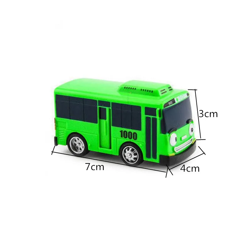 green Мультфильм аниме Q Edition автобус скользящая задняя мощность маленький автобус катапульта Tayo маленький автобус модель маленький автобус парковка - Цвет: green