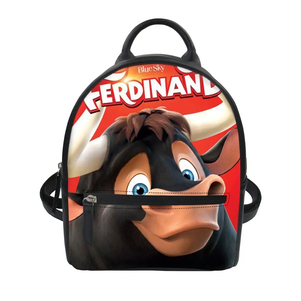 

HaoYun Fashion Women's PU Leather Mini Backpack Ferdinand Pattern Casual Small Daypacks Girls Travel Mochila Feminine Trendy