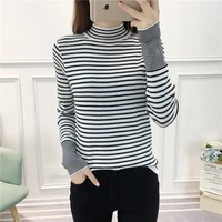 womens sweaters 2019 winter tops turtleneck sweater women thin pullover jumper knitted striped sweater pull female shirt cloths