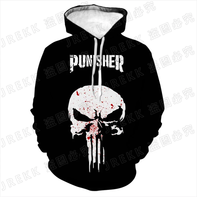 

2021 New Fashion Casual Punisher 3D Print Hoodies Men Women Children Long Sleeve Cool Streetwear Sweatshirts Boy Girl Kids Coat