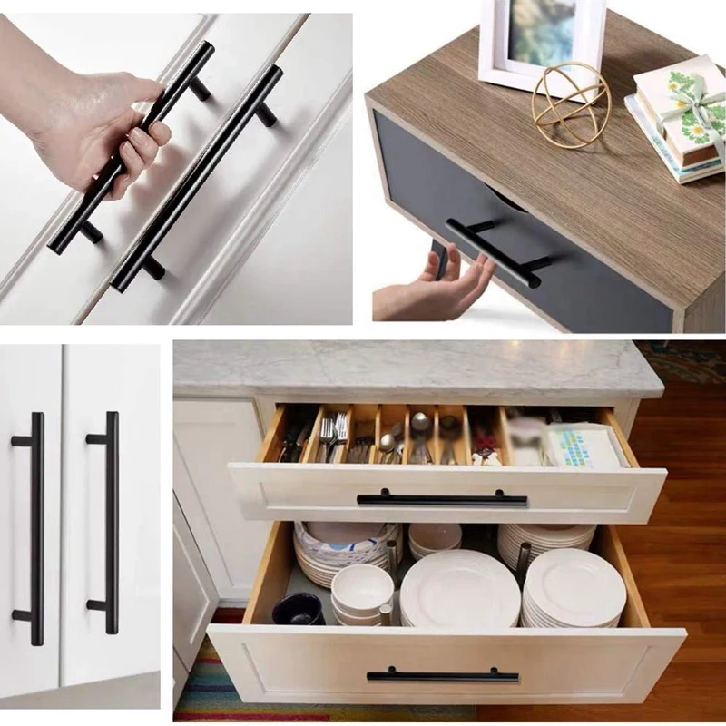 

10 Pack 5 Inch Cabinet Pulls Matte Black Stainless Steel Kitchen Cupboard Handles Cabinet Handles 5 Inch Length, 3 Inch Hole Cen