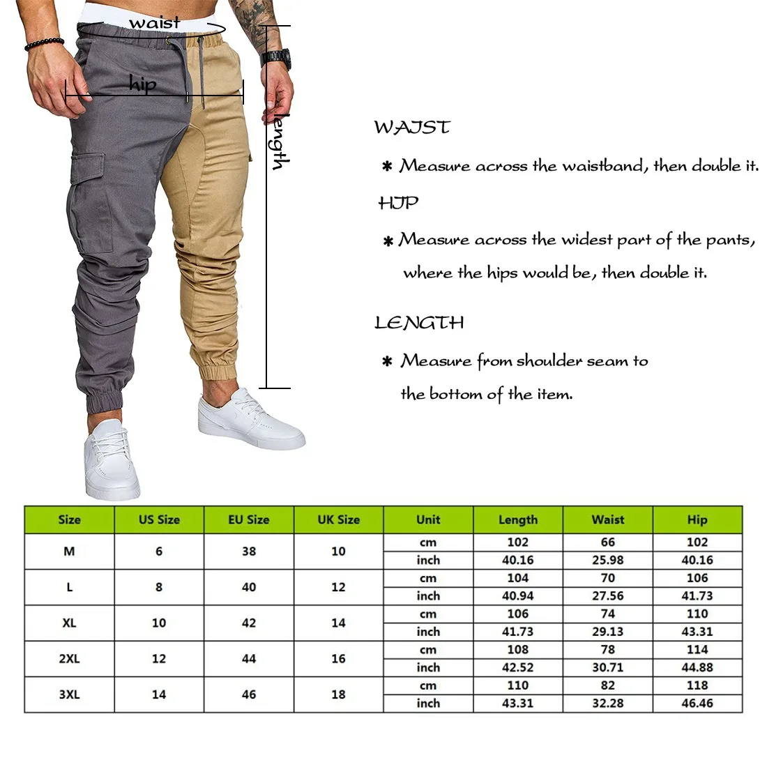 

Cargo Pants New Casual Joggers Pants Cargo Patchwork Men Elastic Long Trousers 2021 Men Leggings Multi-Pocket Sportswear