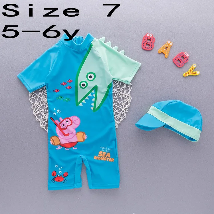 71162 size 7 Купальный костюм с цветочным рисунком для маленьких девочек, купальные костюмы Новинка года, купальный костюм в морскую полоску для девочек и мальчиков, шапочка, 2 предмета, детский купальный костюм - Цвет: 71162 size 7
