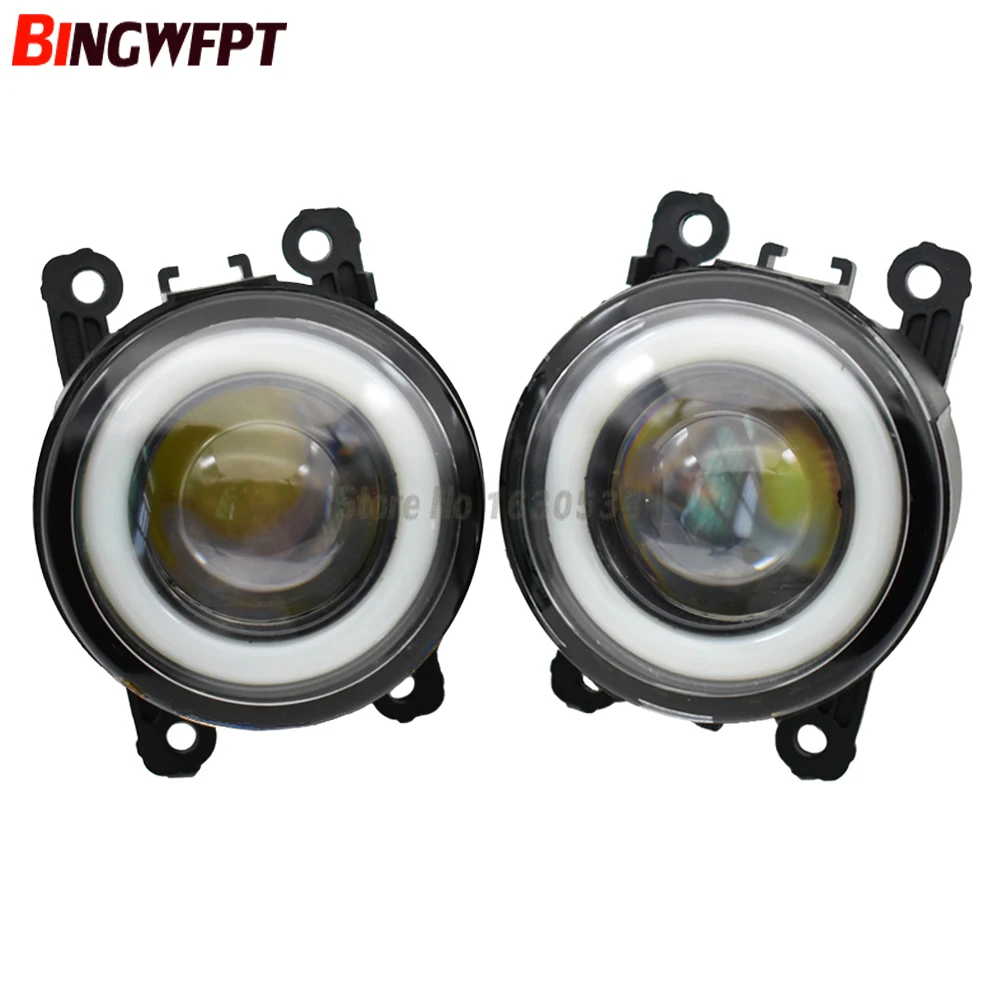 LED-white 2 шт.(левый+ правый) Angel Eye автомобильный-Стайлинг противотуманных фар Светодиодный фонарь для Renault Duster MEGANE 2/3/CC Fluence Koleos SANDERO STEPWAY - Цвет: LED-white