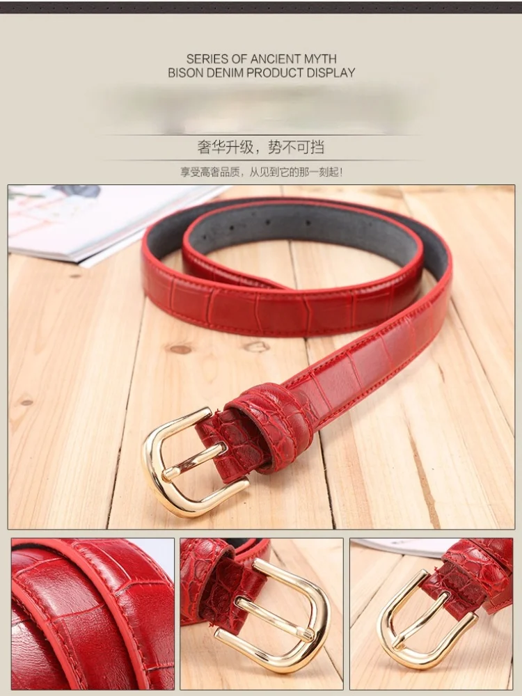

New Lady's Belts Leisure Genuine Leather Decorative Belt Cowhide Fashion Cowskin Jeans Womens Belt Holographic