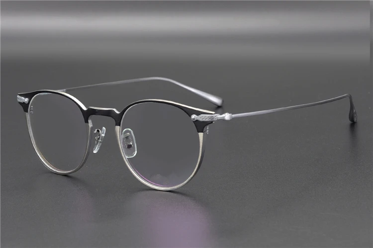 black sliver frame Титановые очки, оправа для мужчин OV1181, ретро оправа, Брендовые очки, оправа для глаз, очки для женщин, титановые очки с коробкой - Цвет оправы: black sliver frame