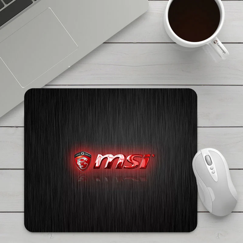 Small Mouse Pad With Logo of Msi for Office Workers and Gamers Cheap Gaming Laptop Gamer Desk Pc Accessories Gaming Table Pads