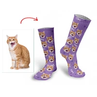cats dogs personalized printed socks unisex diy design customized funny pet cotton socks harajuku compression socks for female