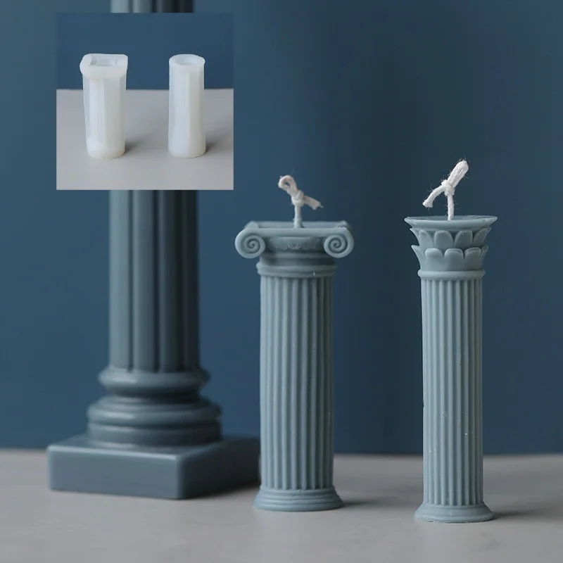 

Римская колонна подсвечник силиконовая форма «сделай сам» в европейском повседневном Стиль украшения дома ароматическая свеча формы Моде...