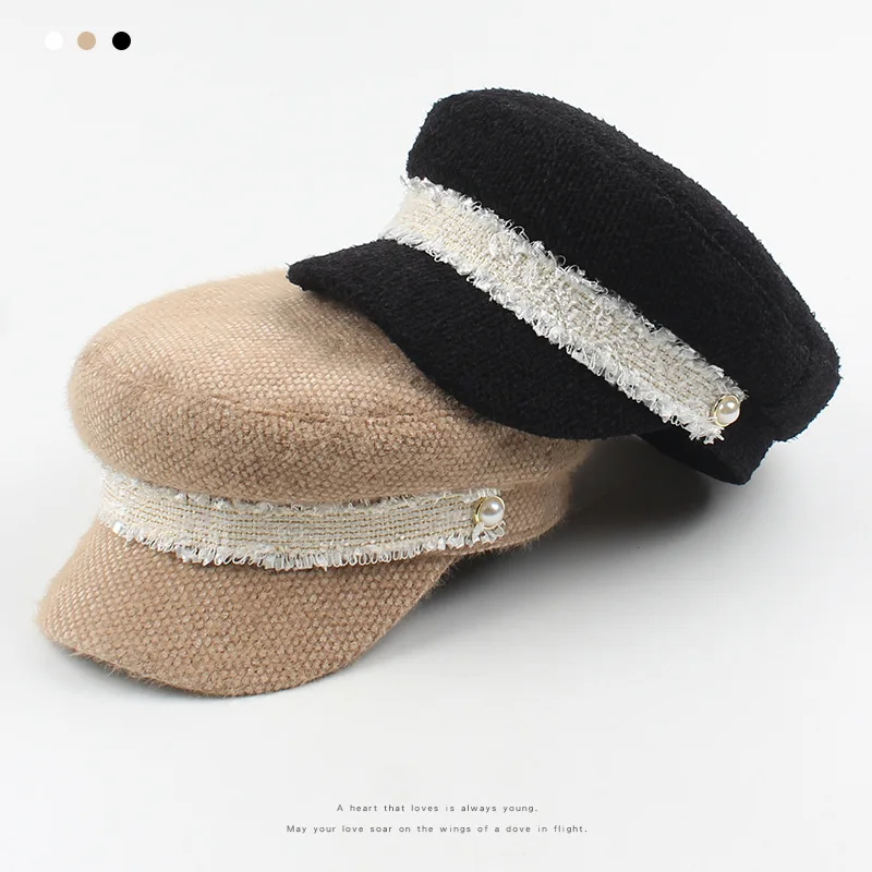 

Hat women's autumn and winter Caps new temperament flat cap Korean fashion wild British casual navy hat