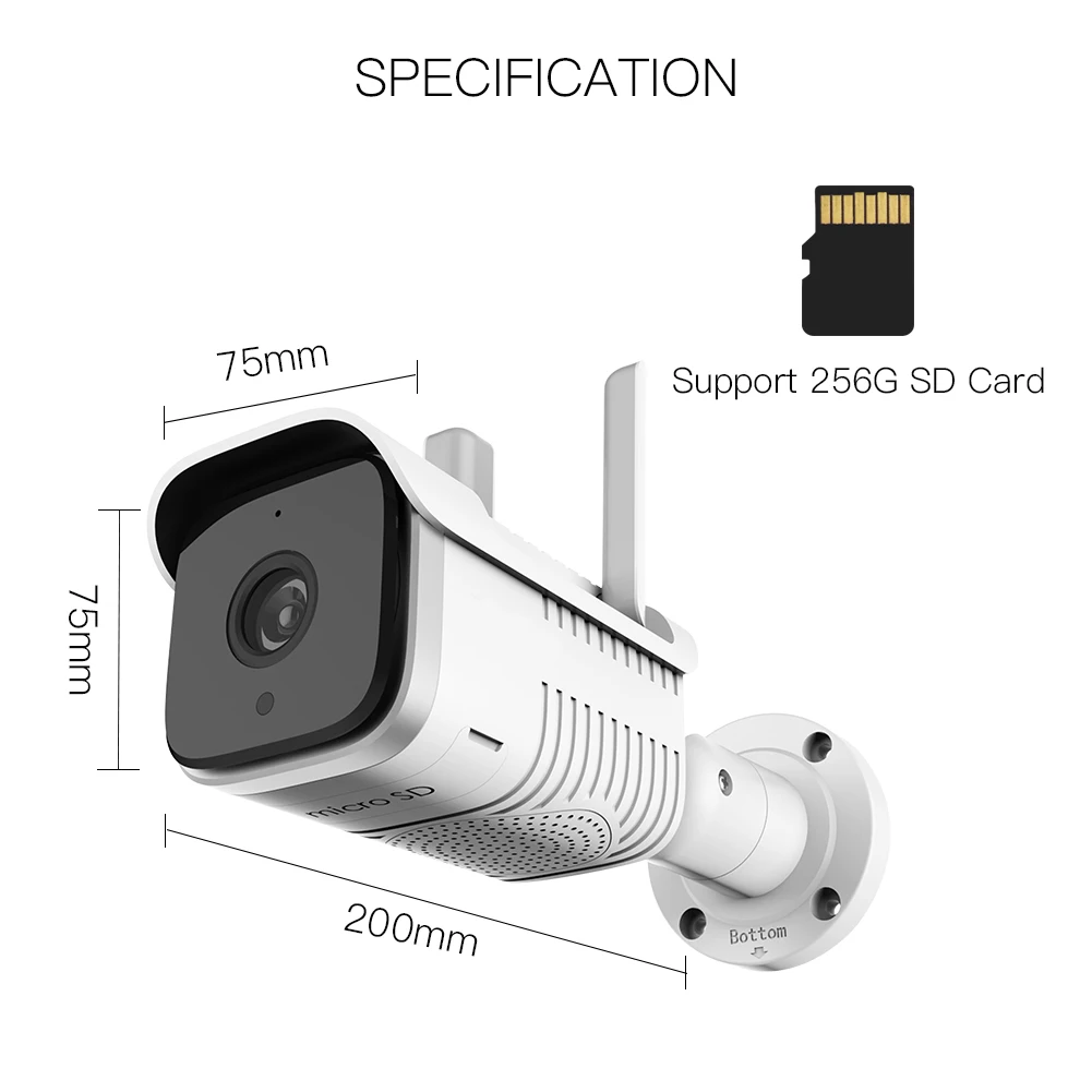 Уличная уличная водонепроницаемая камера Tuya IP65 wi fi двусторонняя аудиокамера HD